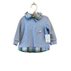 NWT Crown & Ivy Size 3 Months Baby Boys' 2-Piece Long Sleeve Shirt With Plaid Co